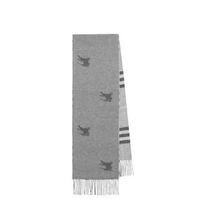 Reversible Check Cashmere Scarf In Grey