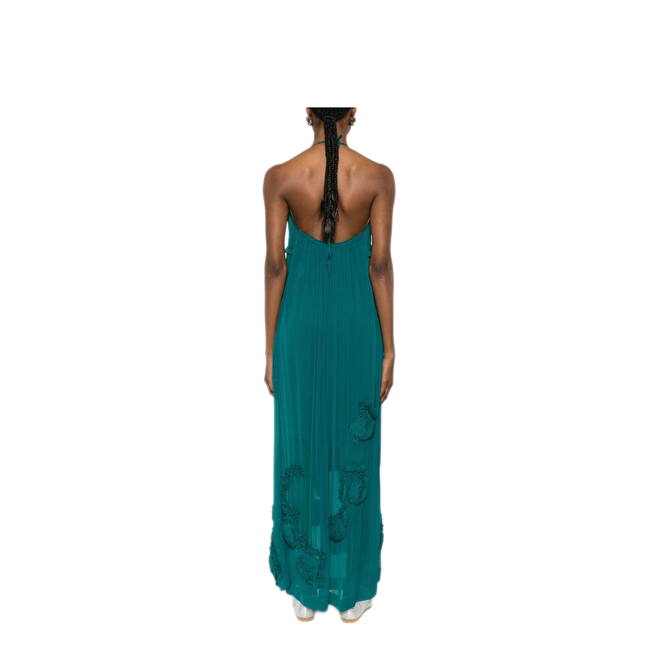MAYFEYR - Dries Van Noten - Drina Viscose Long Dress With Floral Appliqués - 0110323376508