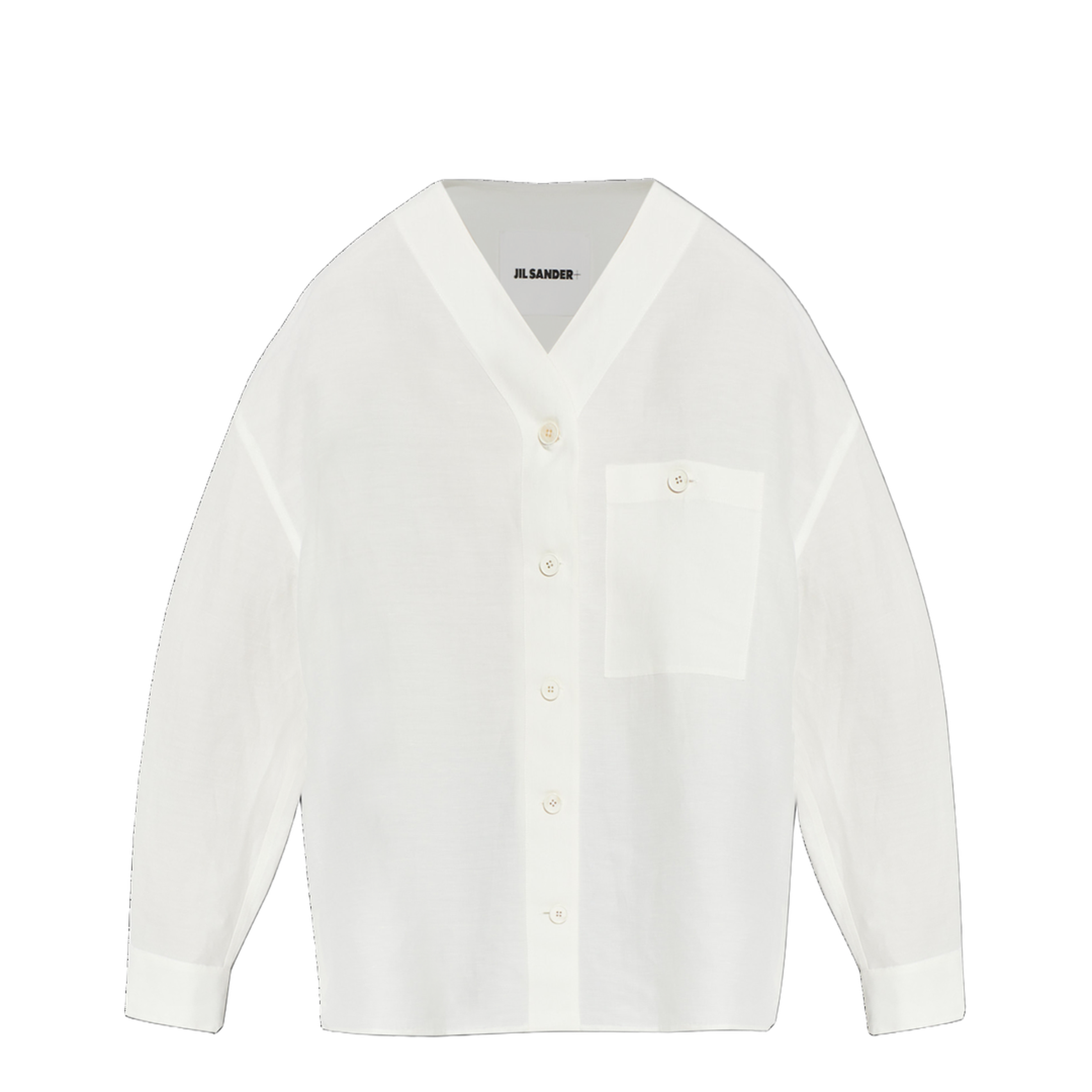 White Linen Blend Oversize Shirt