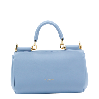 My Sicily Medium Calfskin Top-Handle Bag - Azure