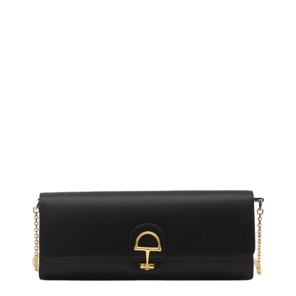 Black Silk Satin Clutch