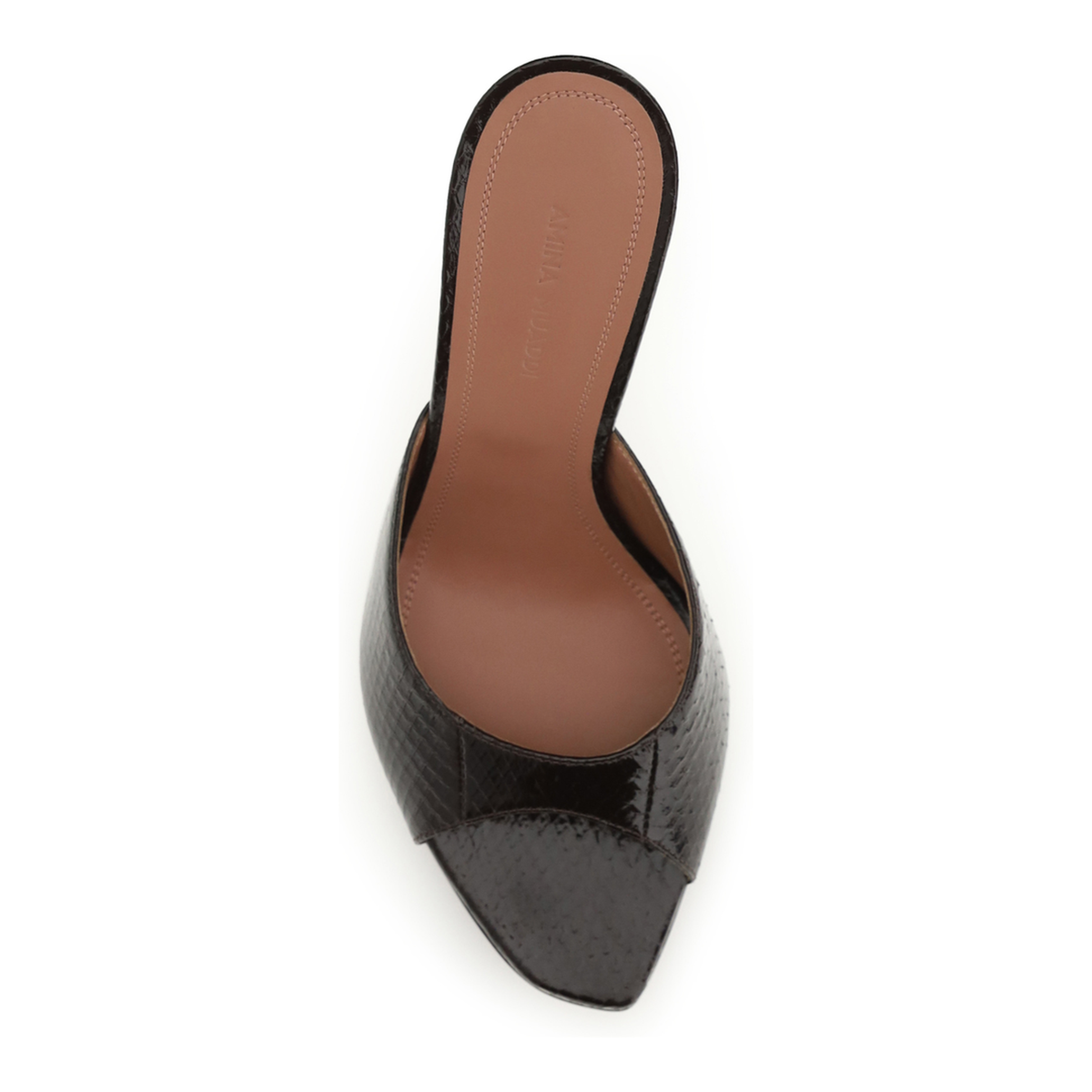 MAYFEYR - Amina Muaddi - Alexa Croc Effect Sandals - 18S366585ALESHINYCOFFE