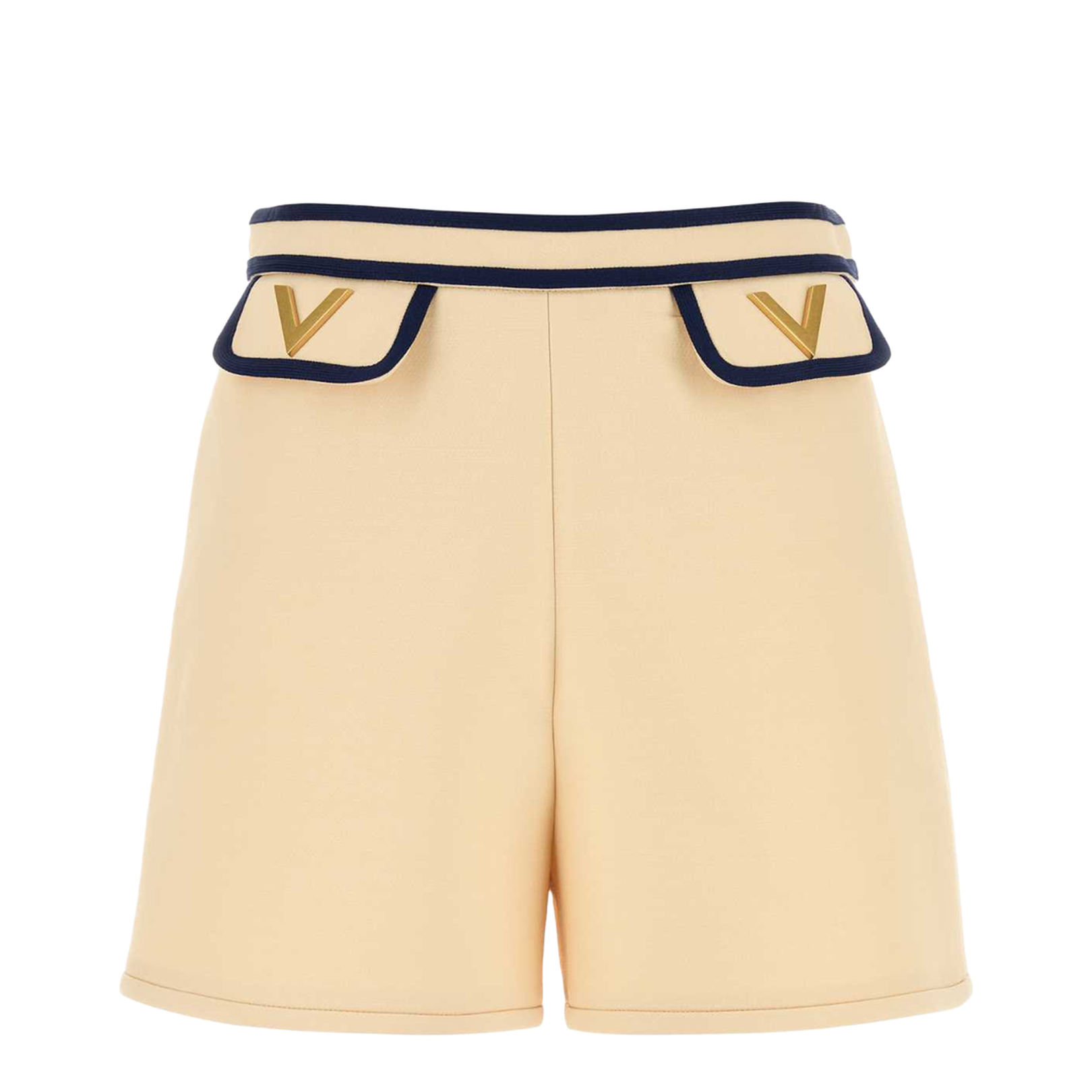 Cream Crepe Shorts