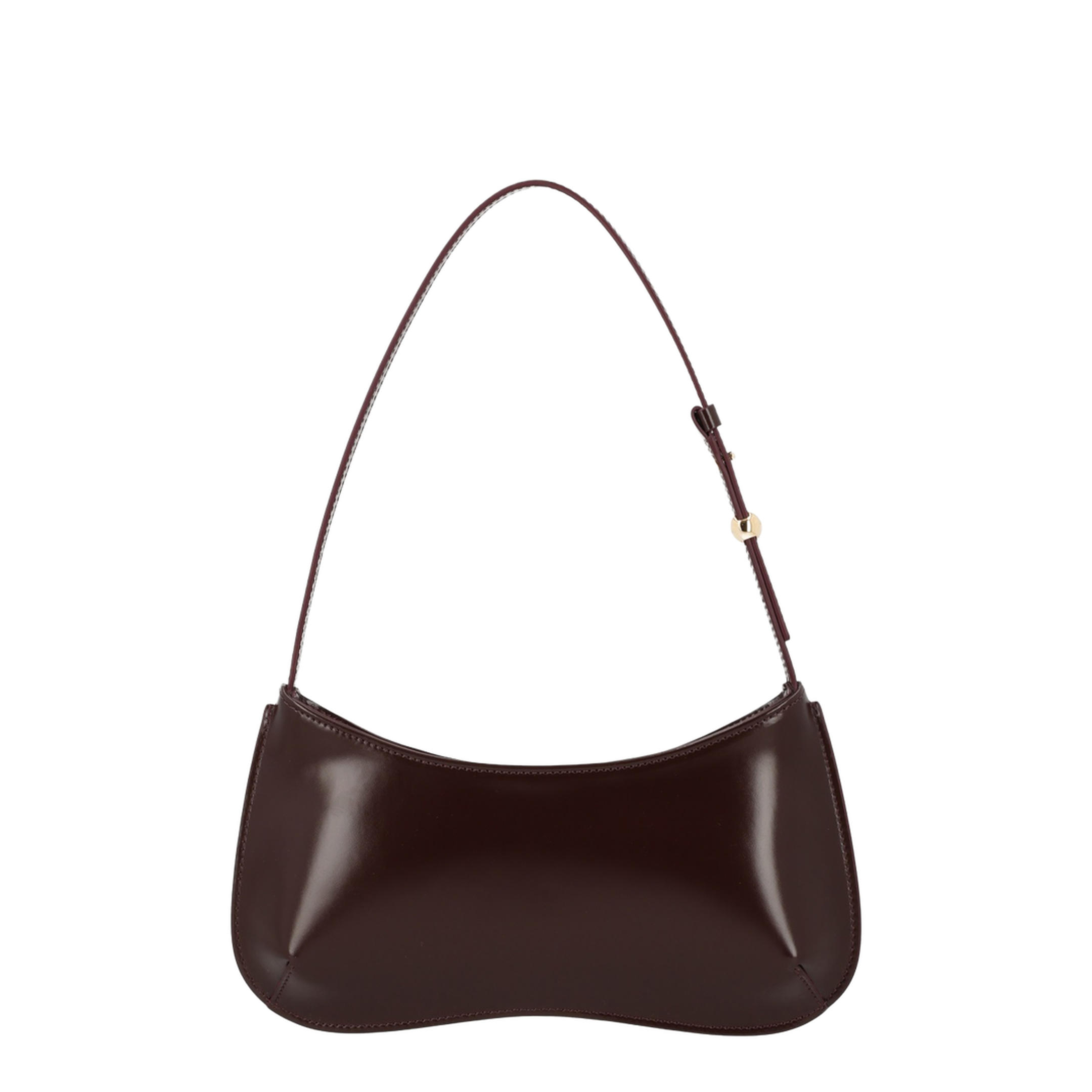 Le Bisou Medium Calf Leather Shoulder Bag - Bordeaux (Dark Burgundy)