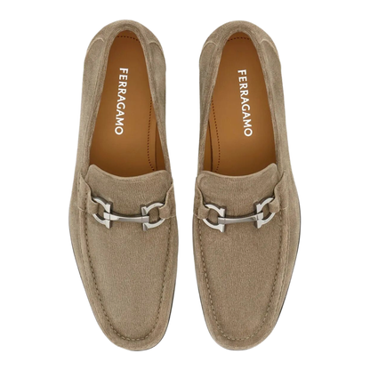 MAYFEYR - Ferragamo - Suede Loafers With Gancini Buckle - 0294570789601