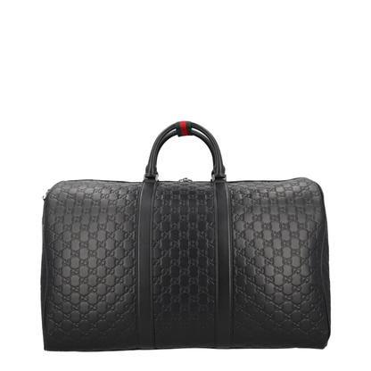 Large Duffle Bag in Black Leather