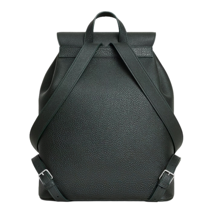 Large Backpack Folco in Grained Calfskin - Night Green