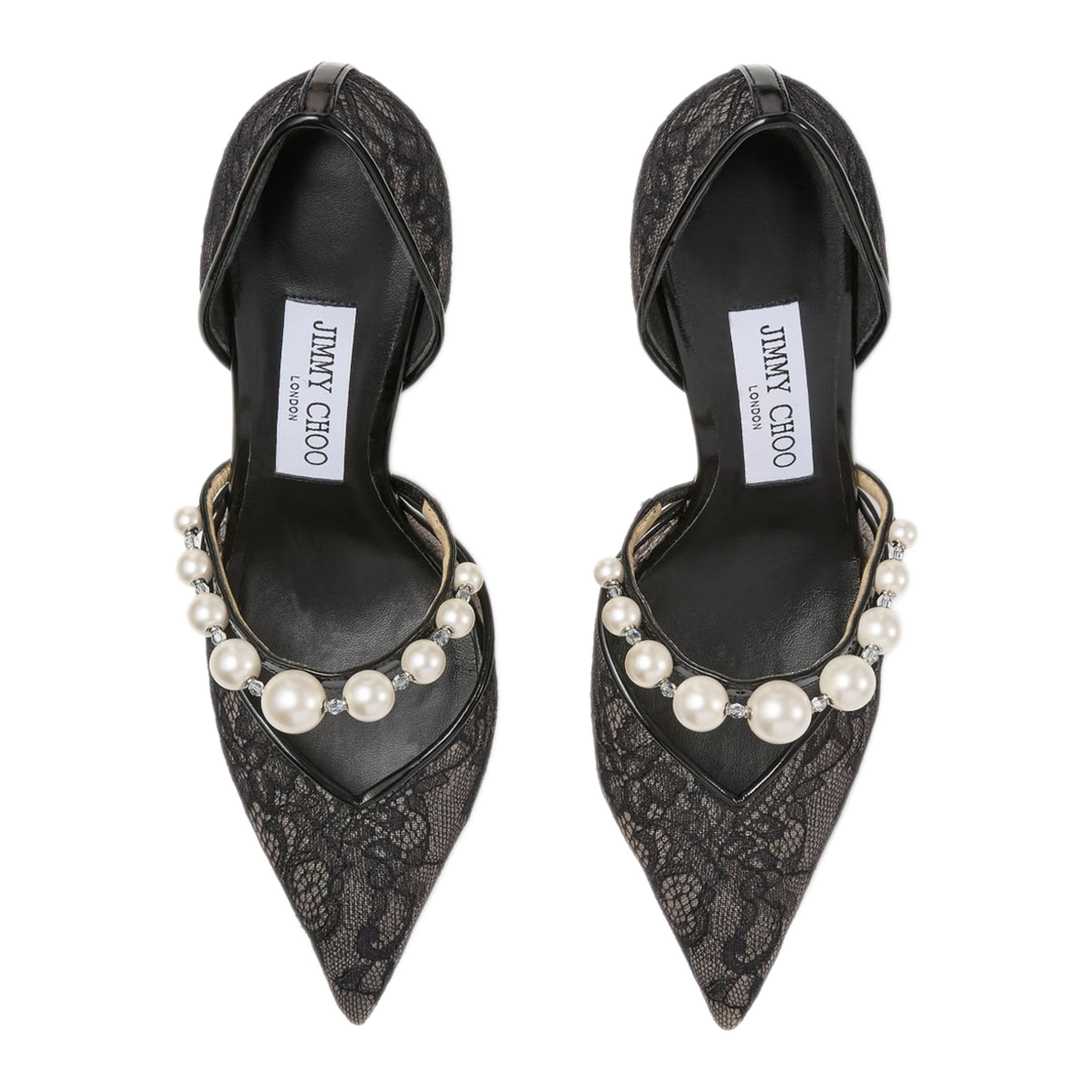 MAYFEYR - Jimmy Choo - With Heel Black Lace Pumps - AURELIE85DRJBLACKWHITE