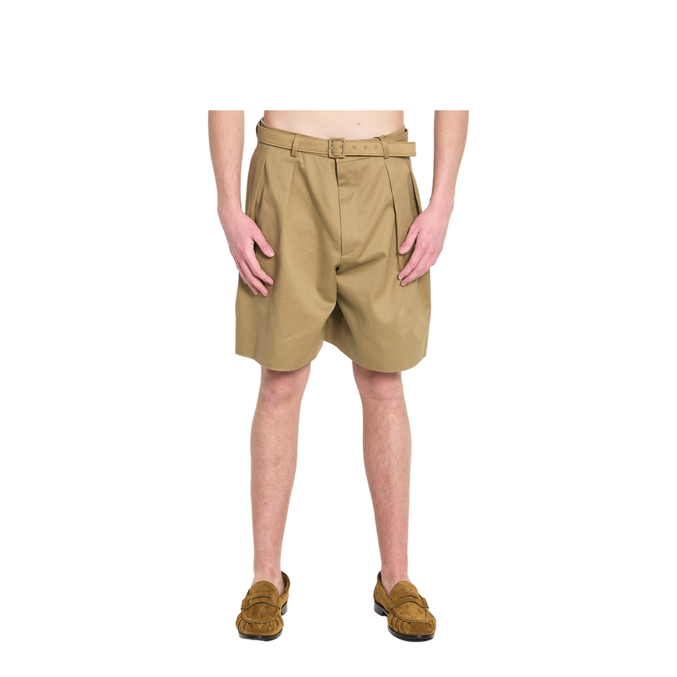 Cotton Drill Shorts with Belt