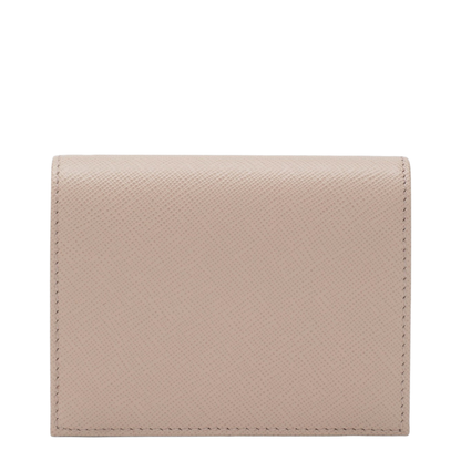 Logo Plque Saffiano Leather Wallet, Gold Hardware