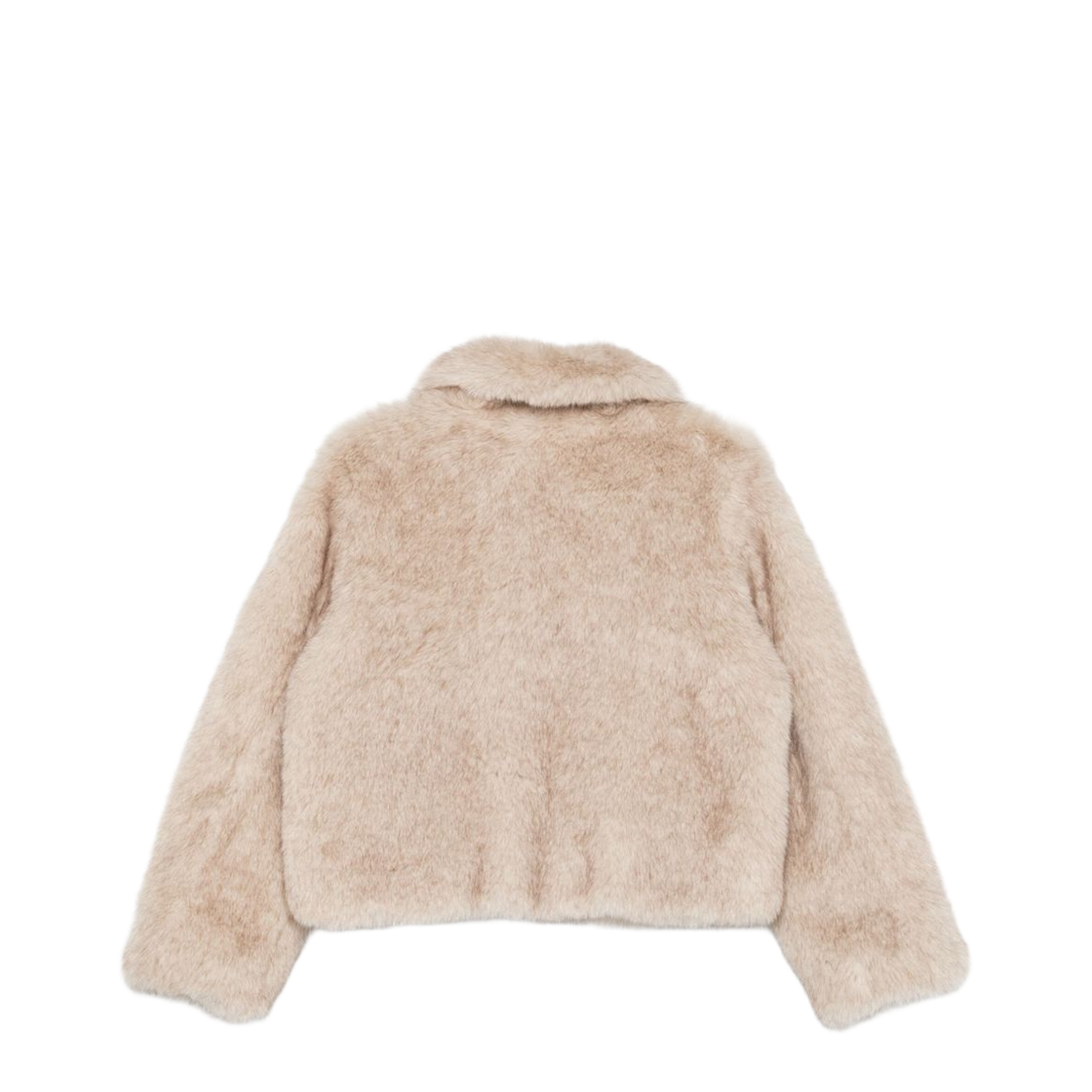 Vegan Fur Cropped Jacket Greyish Beige