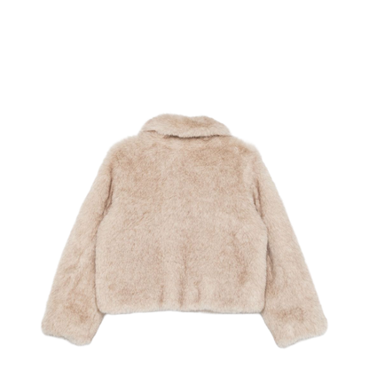 Vegan Fur Cropped Jacket Greyish Beige