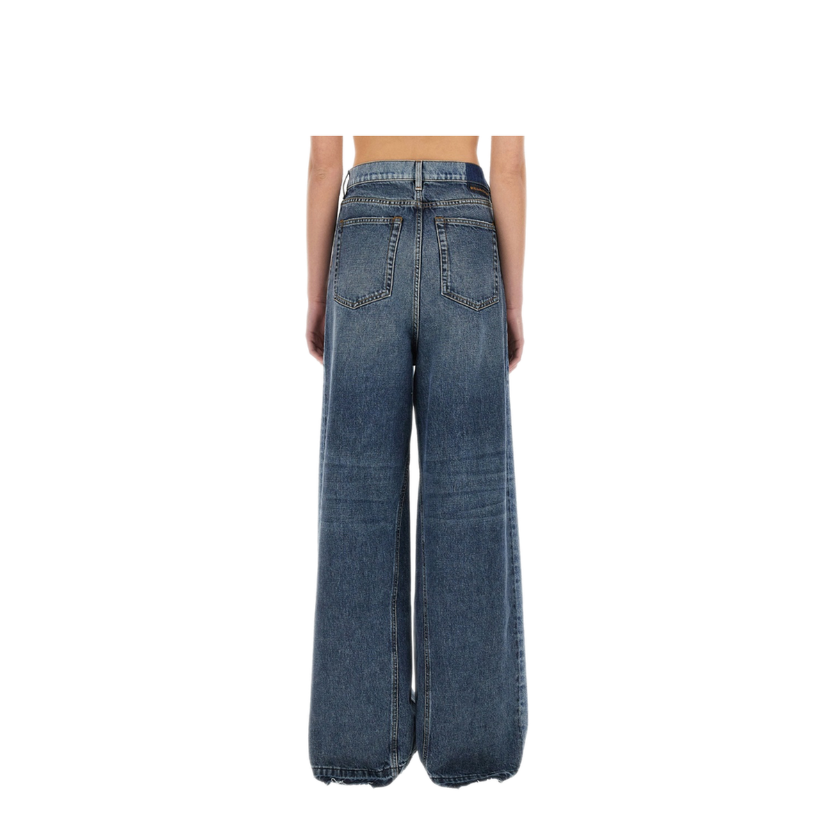 Wide-Leg Jeans with Contrasting Panels