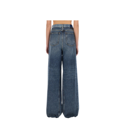 Wide-Leg Jeans with Contrasting Panels
