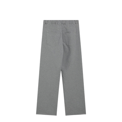 Grey Mélange Cotton Trousers