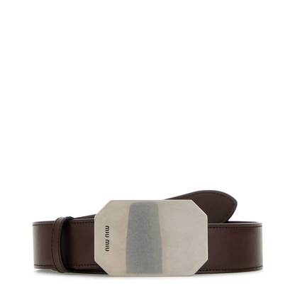 MAYFEYR - Miu Miu - Chocolate Leather Belt - 5CC6132C9QF0NBL