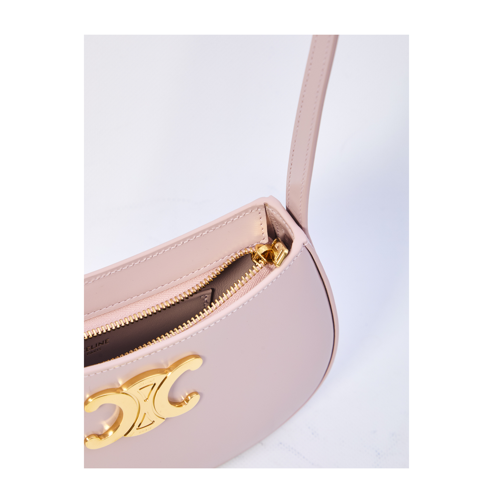 Medium Tilly Bag in Shiny Calfskin - Bleached Pink