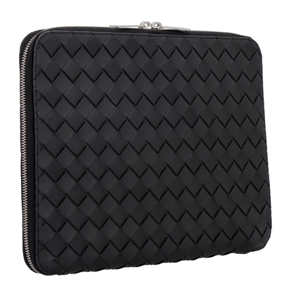 Intrecciato Leather Laptop Bags - Black