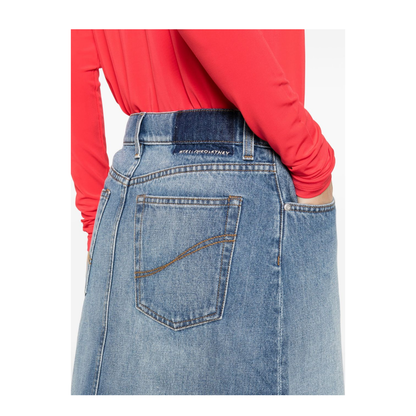 Denim Cotton Midi Skirt