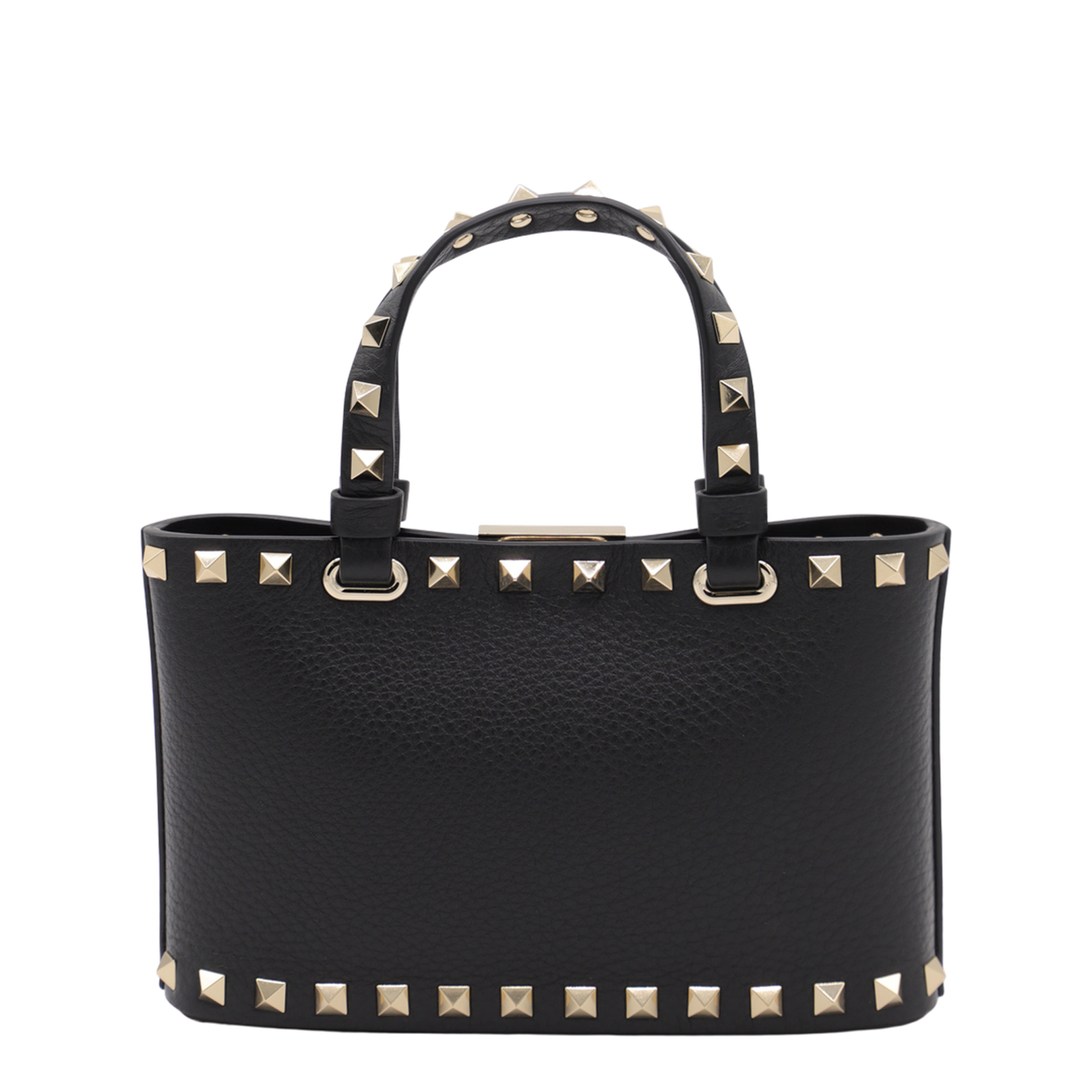 Black leather Rockstud handbag