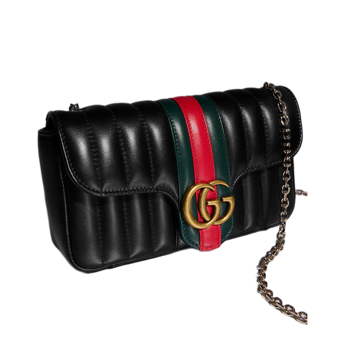 Jetset GG Marmont Small Matelassé Nappa Leather Shoulder Bag - Black