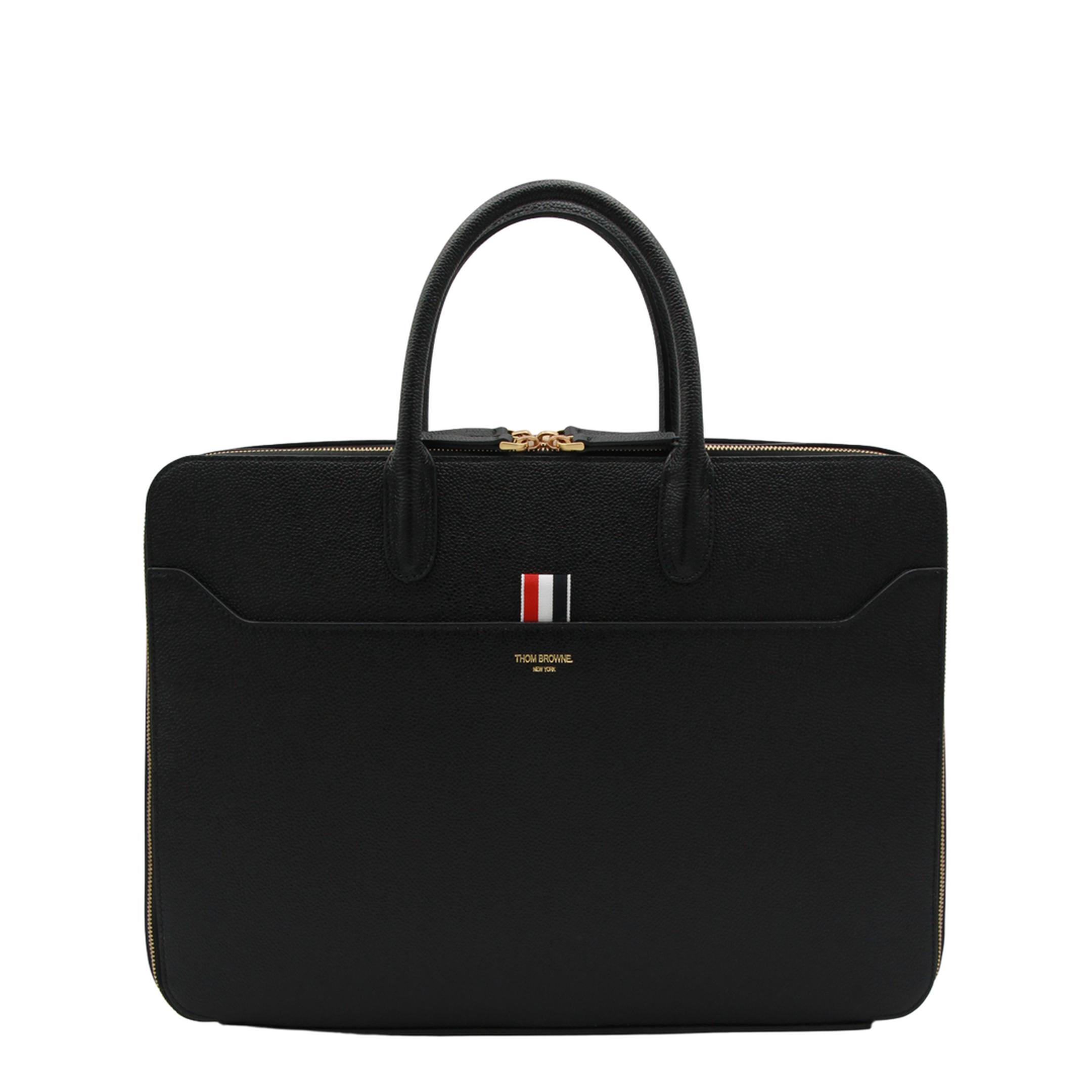 Black Double Brass Zipper Bag
