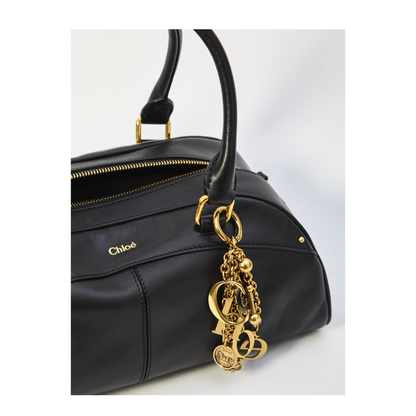 Bowling Bag in Soft Leather Black