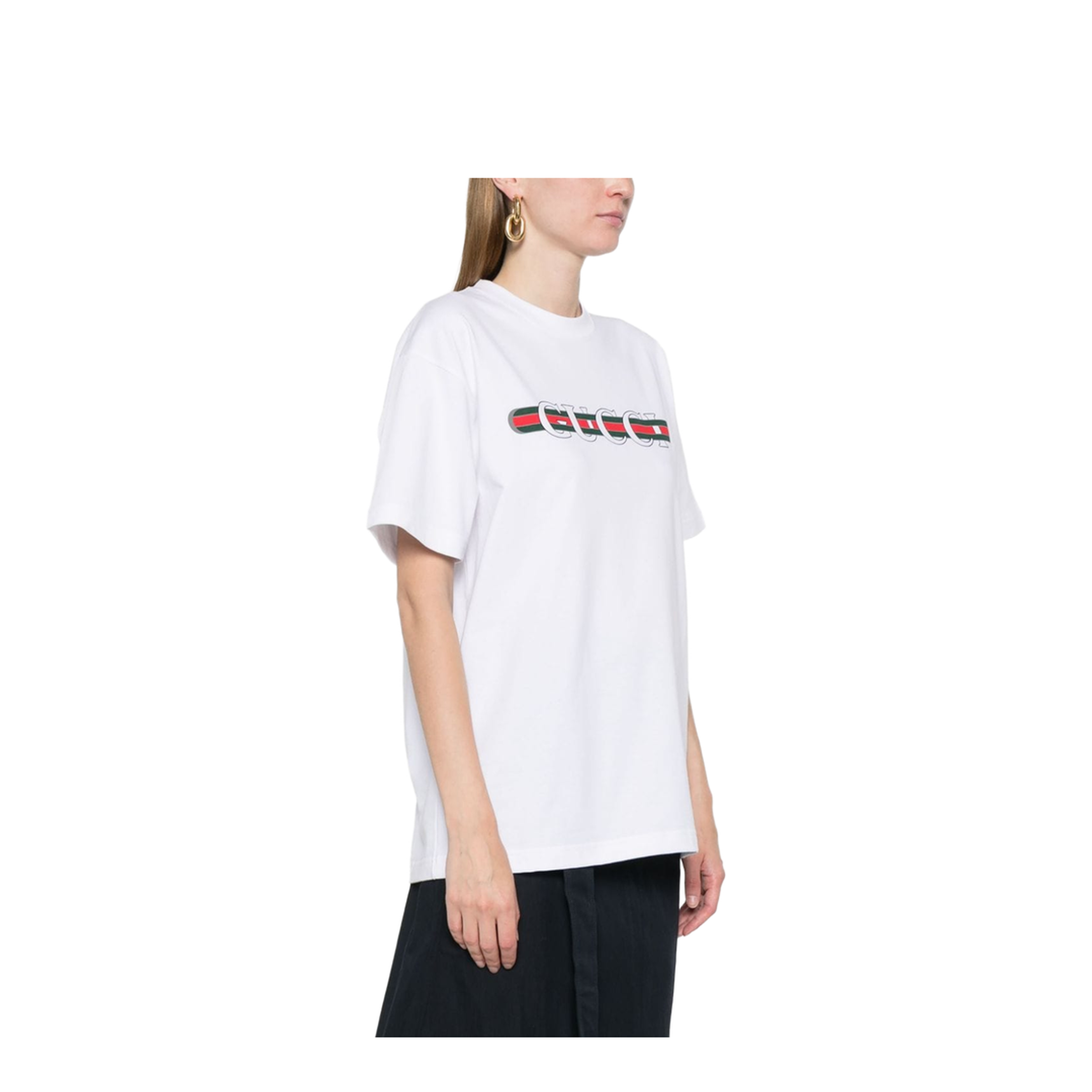 Printed Cotton Jersey T-Shirt in White