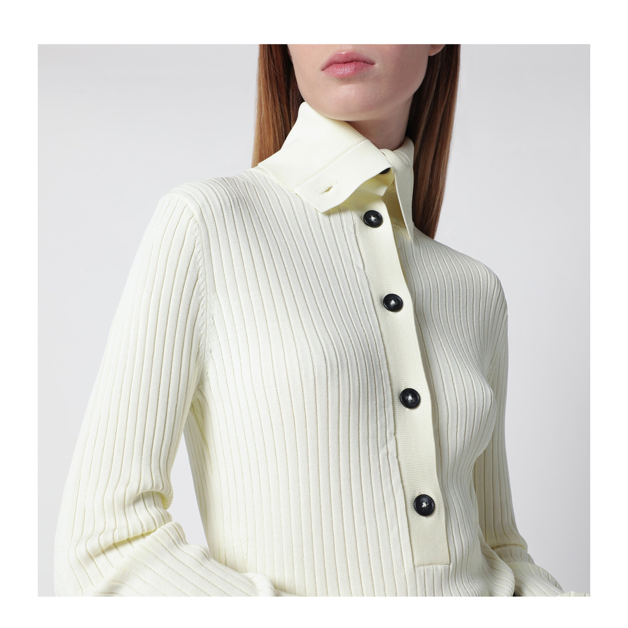 MAYFEYR - Entire Studios - White High Neck Henley Top - ESSS26TO01269VI6287