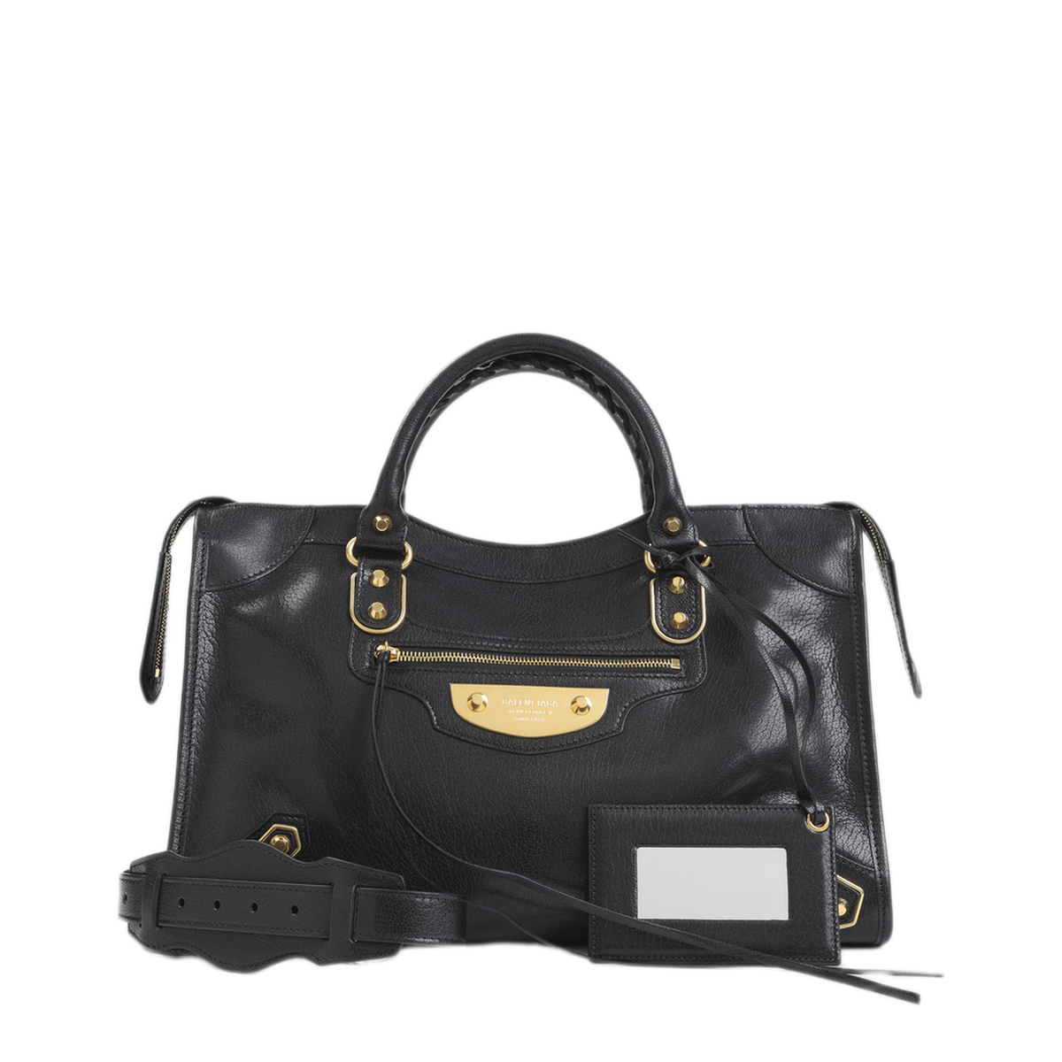 Le City Uptown Medium Goatskin Handbag - Black