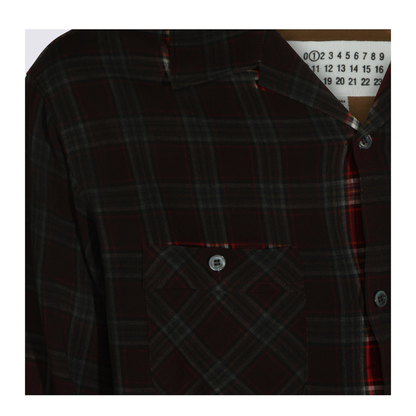 Red Gradient Check Shirt
