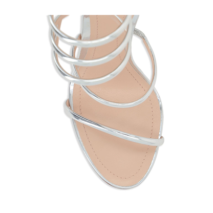 MAYFEYR - Rene' Caovilla - Cleo Laminated Patent Leather Sandals - Silver - C12351-1050001L001