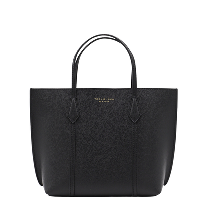 Perry Small Grained Leather Tote - Black