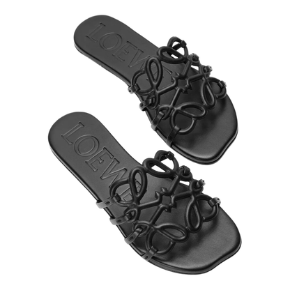 Petal Anagram Leather Sandals