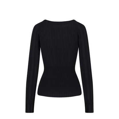Women's Buttoned Knit Sweater Black
