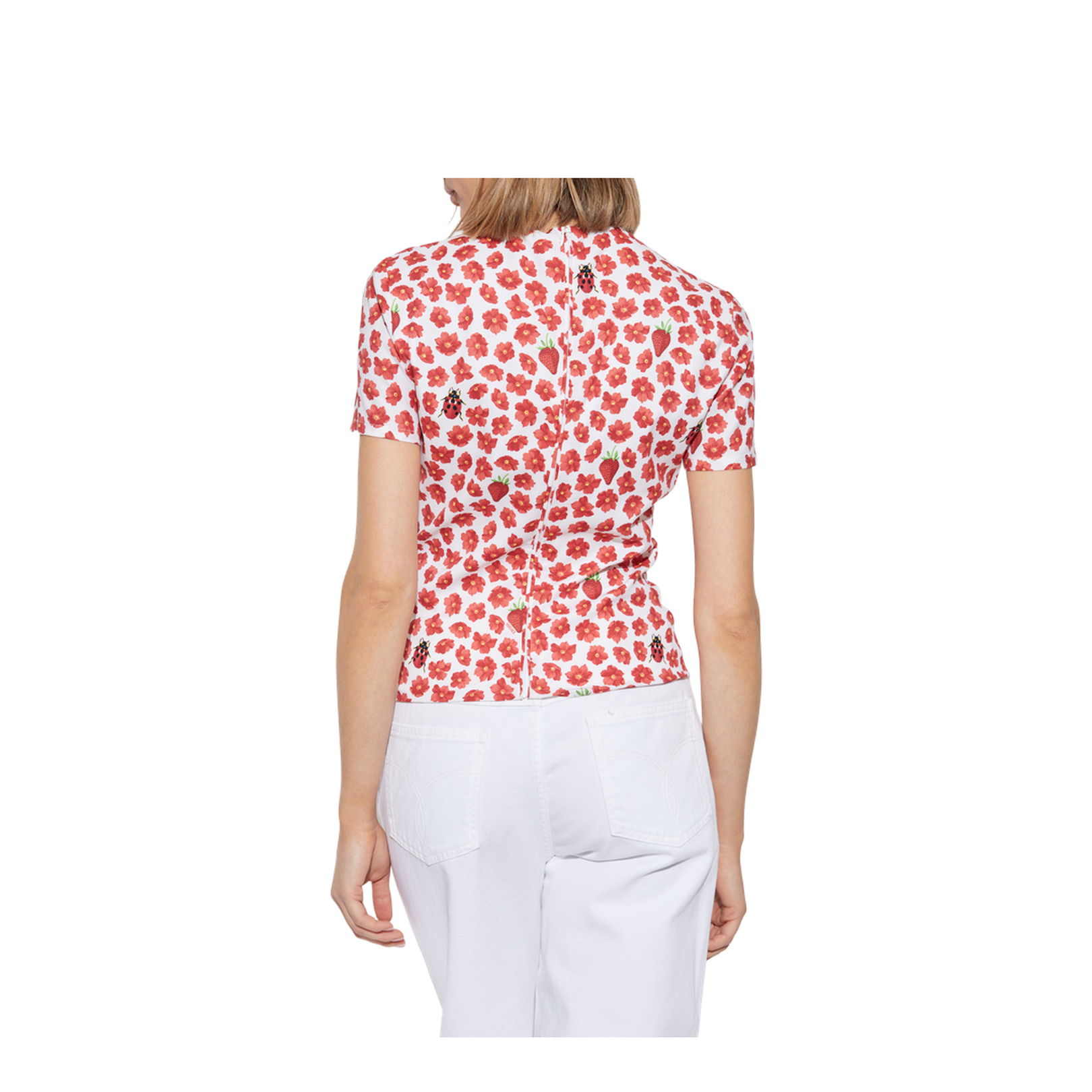 Silk Top with Floral Motif
