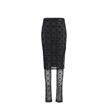 MAYFEYR - Marine Serre - Moonogram Mesh Flock Pant Skirt - WSK134ACJER0005BK99