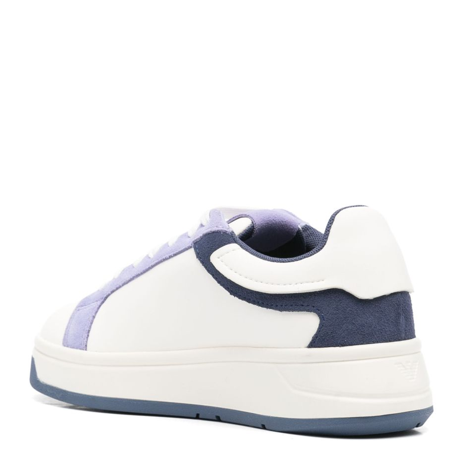 Leather Sneakers with Suede Details and Eagle Plate