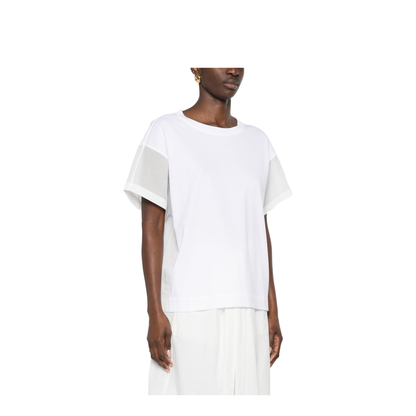 Sheer-Panel T-Shirt White