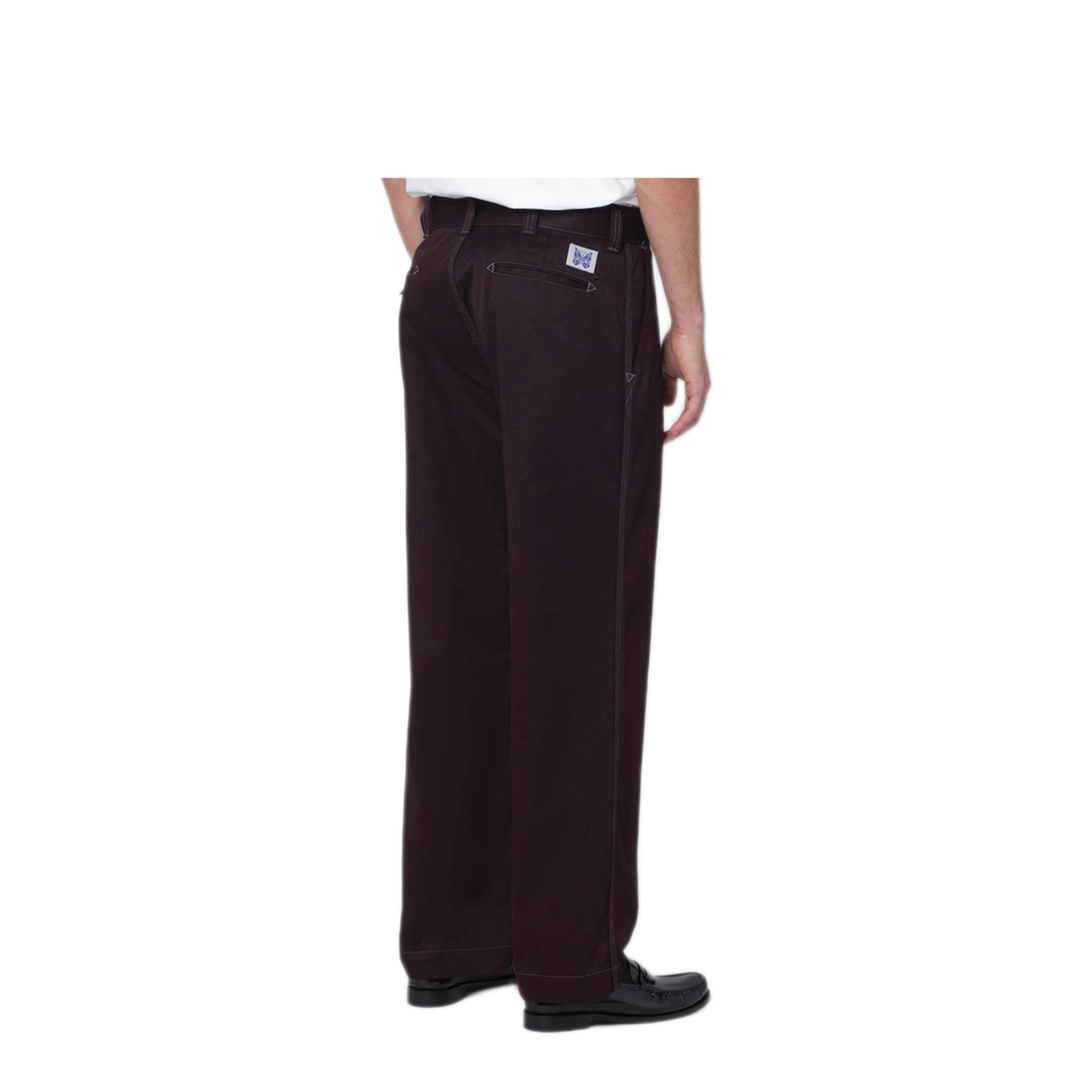MAYFEYR - Needles - Burgundy Cotton Blend Trousers - RW212PLBU