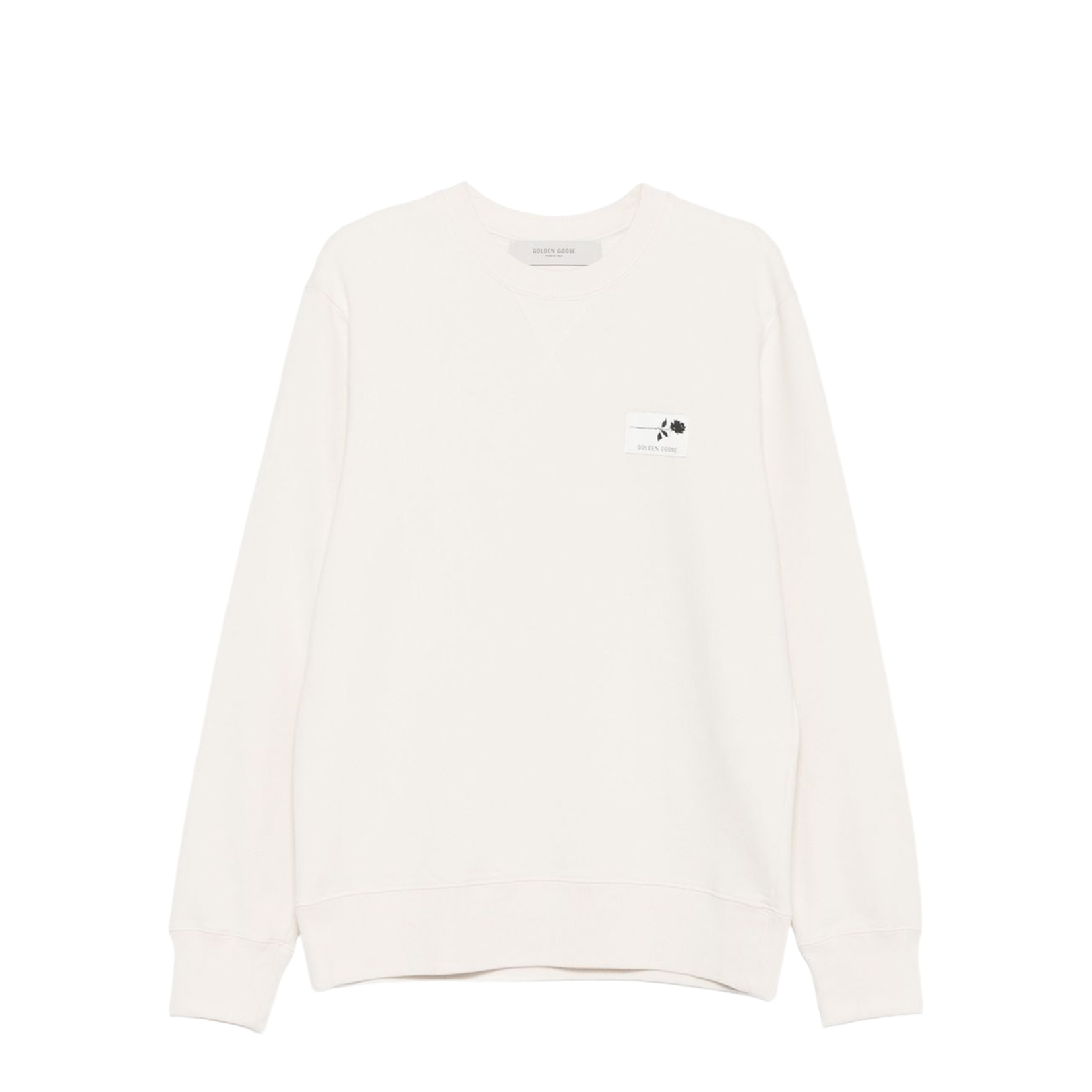 White Cotton Sweatshirt with Print on the Back