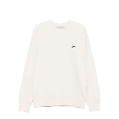 White Cotton Sweatshirt with Print on the Back