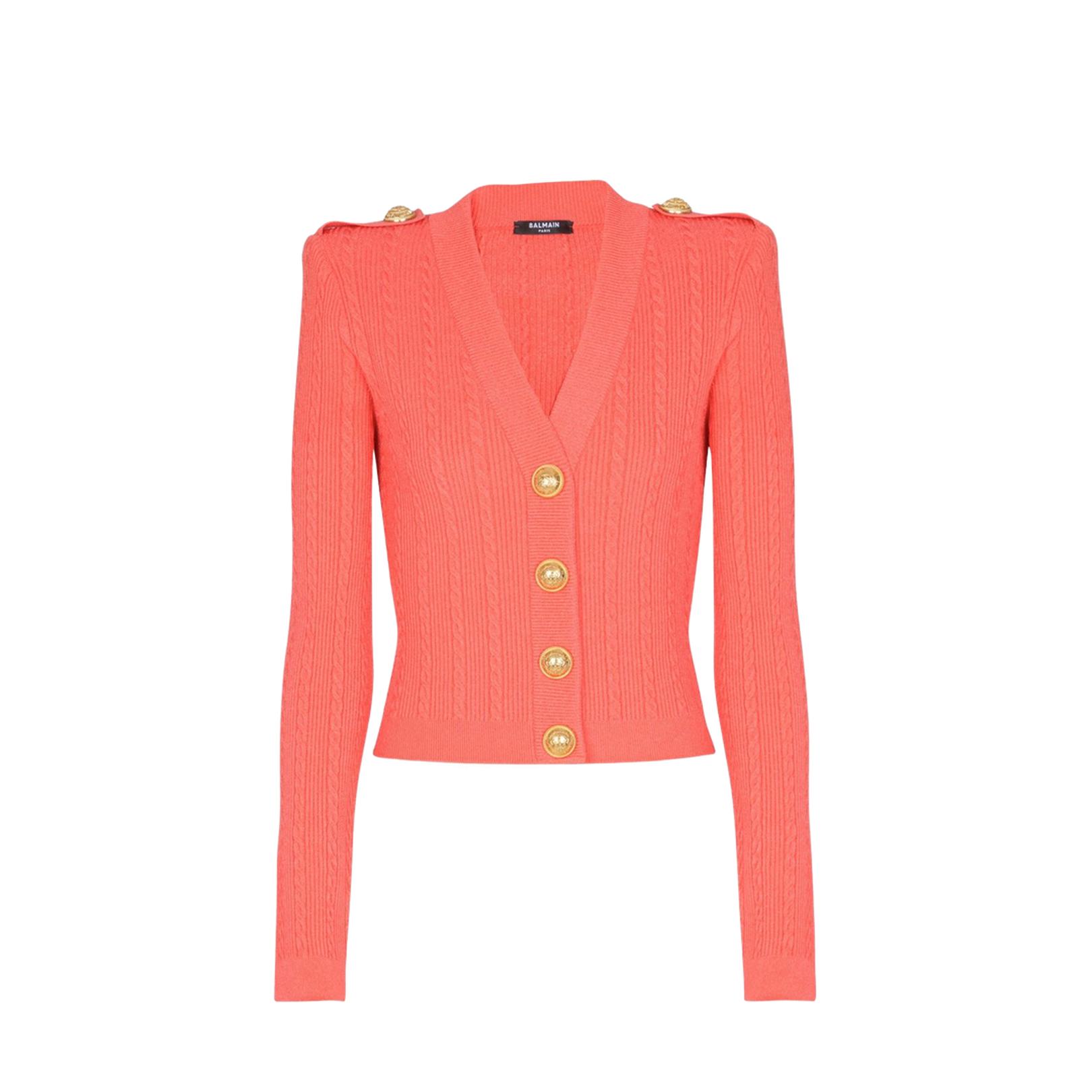 Long-sleeved cable-knit cardigan