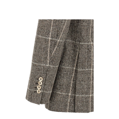 Brown Check Pattern Jacket