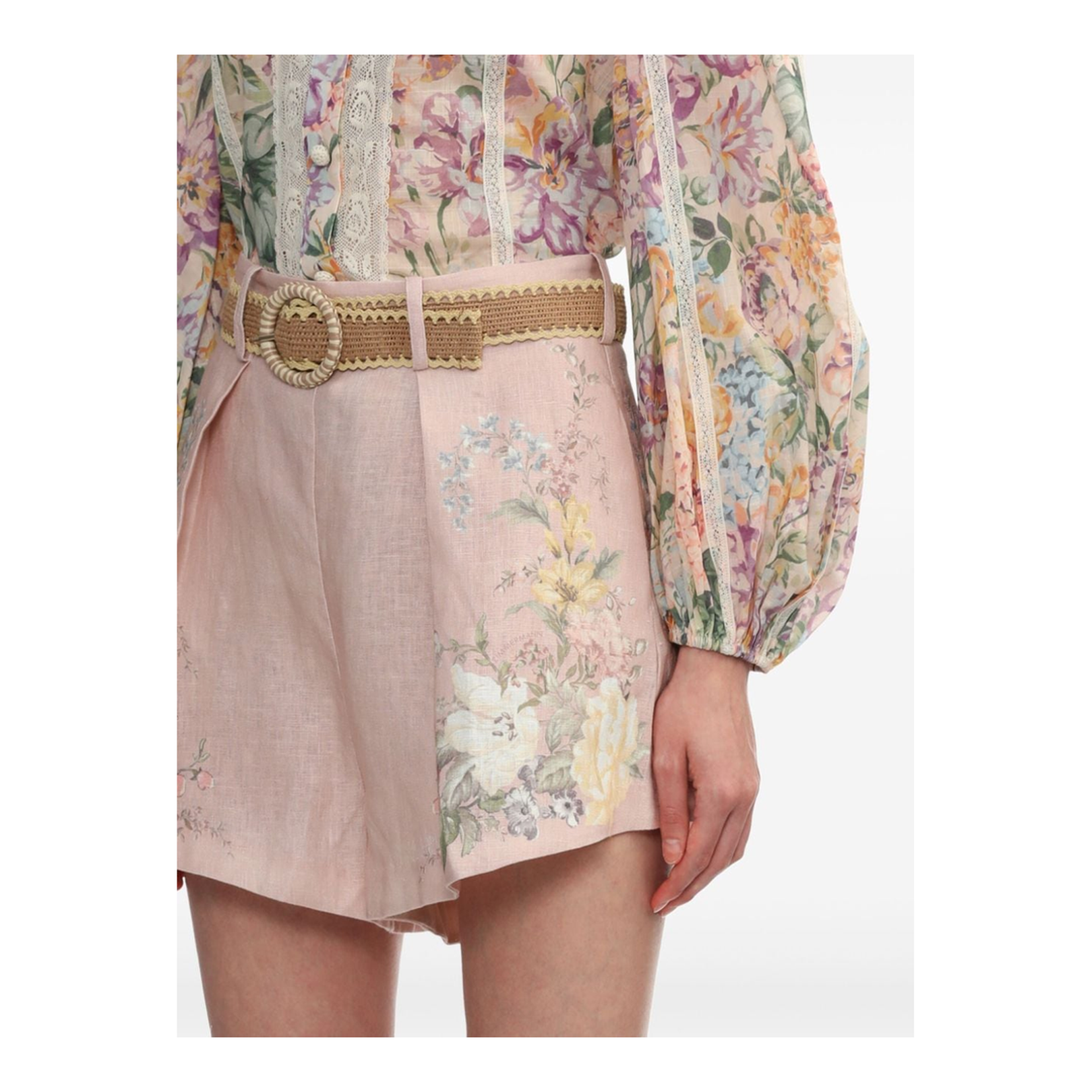 Floral Print Linen Shorts