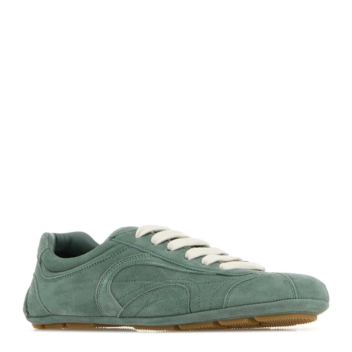 MAYFEYR - Prada - Mint Green Suede Montecarlo Sneakers - 1E247OFDD10008F0092
