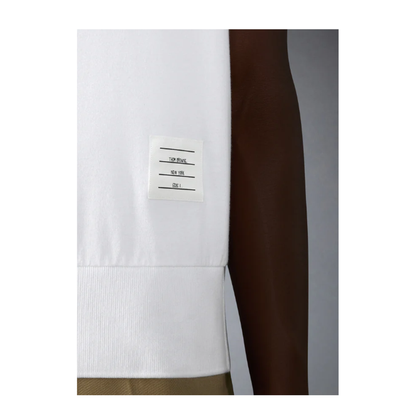 MAYFEYR - Thom Browne - Garment Dyed Short Sleeve Rib Cuff Tee In Med Weight Jersey W/ Overdyed 4 Bar - MJS303AJ0253100