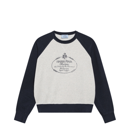 MAYFEYR - Prada - Natural Navy Blue Cotton Crewneck Sweatshirt - 134732OOO6376F056F