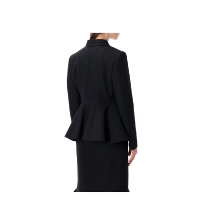 Black Grain de Poudre Wool Jacket