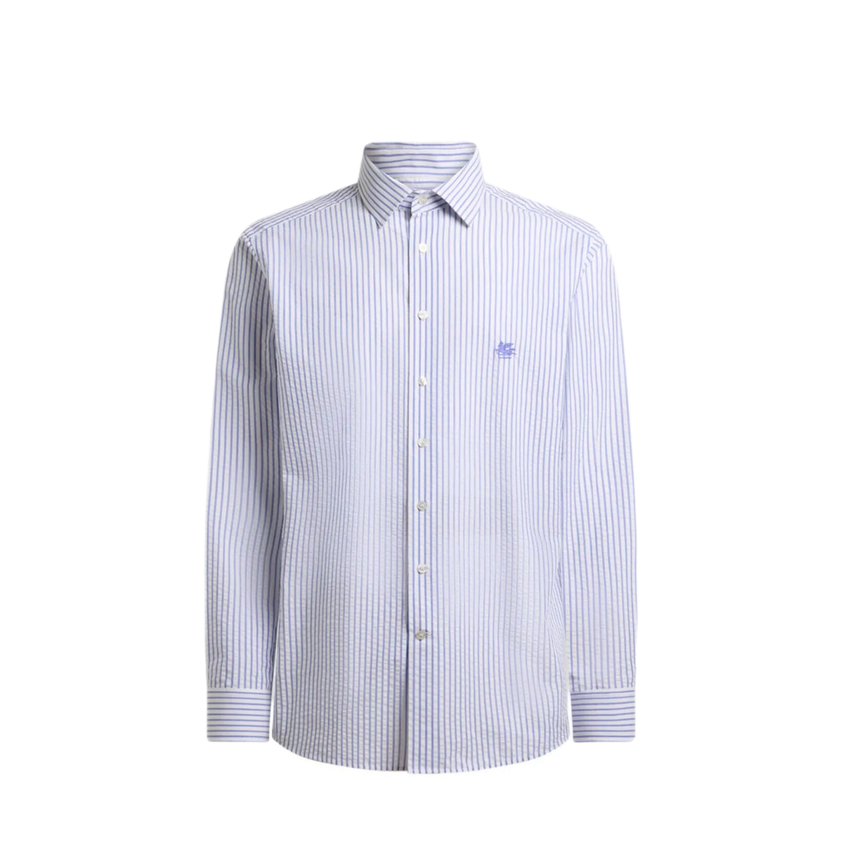 Striped Cotton Shirt With Pegaso Logo